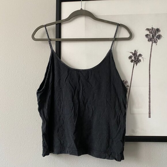 Zara | EUC Charcoal Gray Washed Effect Acid Wash V Neck Camisole Size Large - Picture 5 of 7